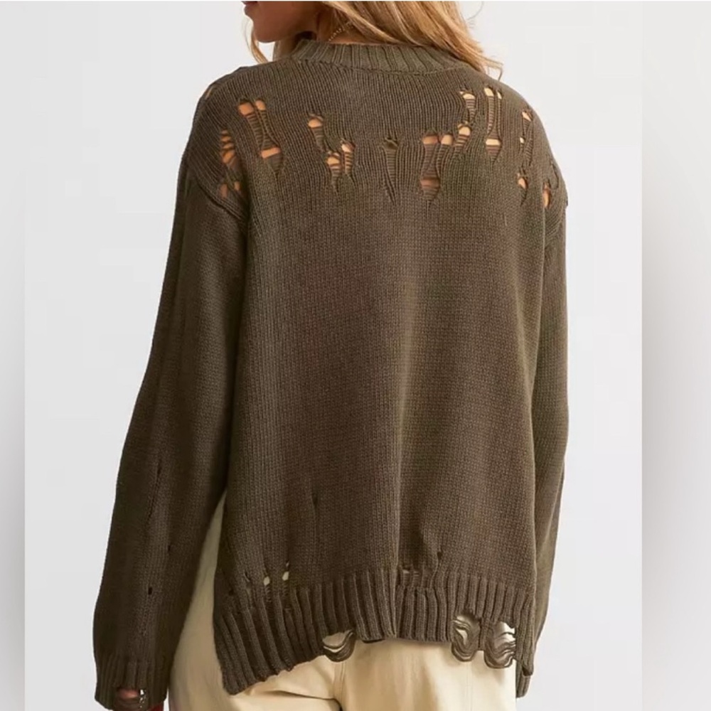 distressed army sweater
